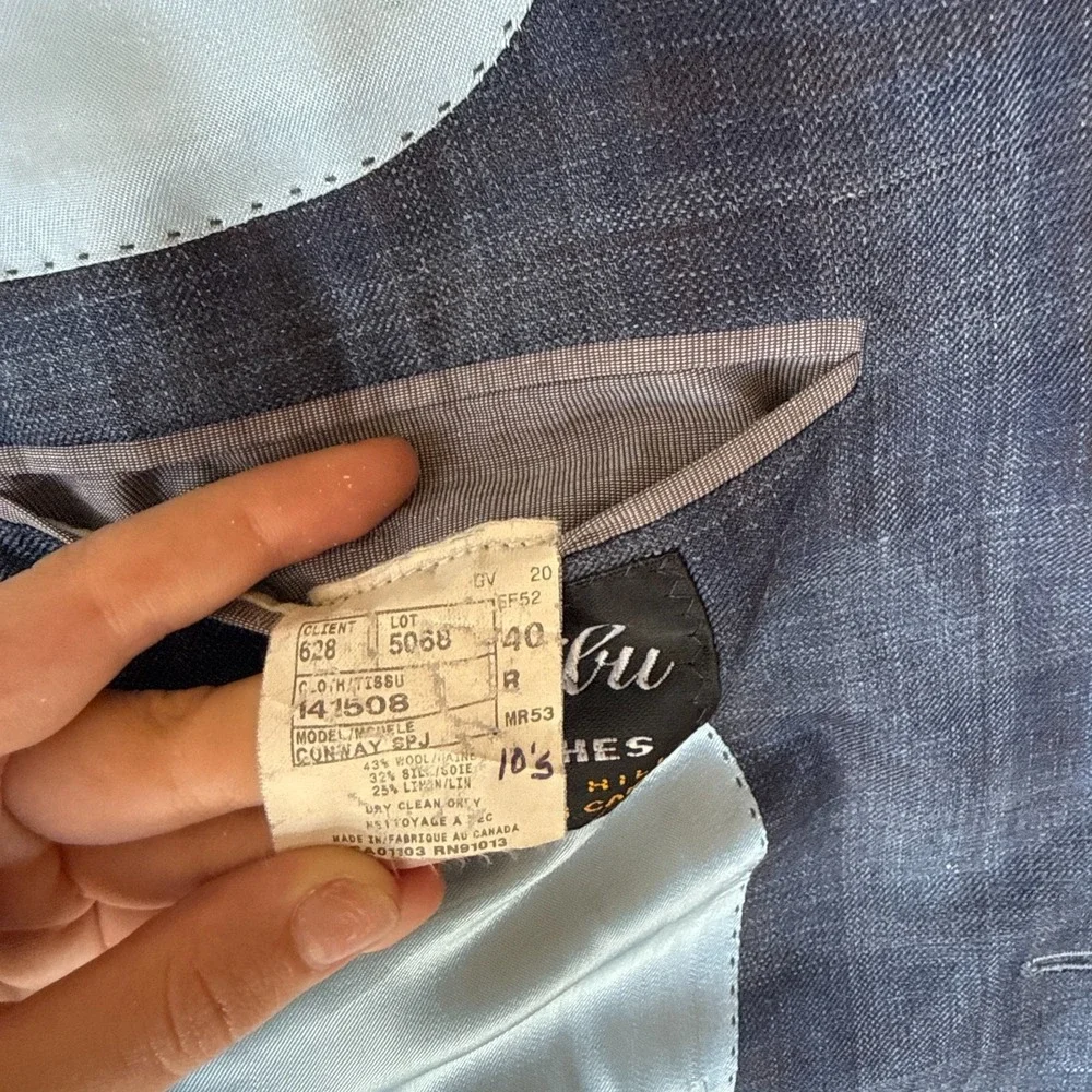 Malibu Clothes Prossimo Loro Piana Blazer Jacket Mens 40R Blue Plaid Wool Blend
